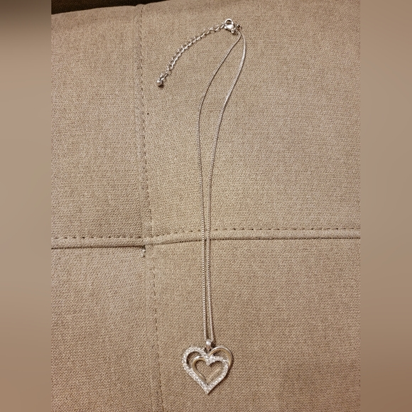 Double Heart Necklace with Adjustable Chain - Picture 2 of 2